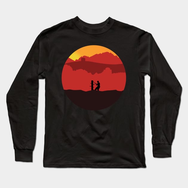 Kung Fu Design Long Sleeve T-Shirt by JorisLAQ